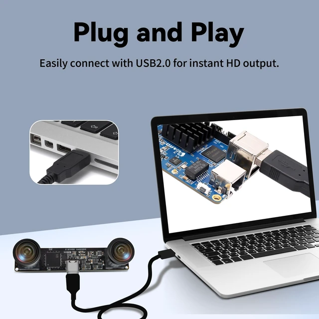 Alt view image 5 of 7 - 120fps Stereo Camera, 1200P Global Shutter USB Camera Module with Wide Angle Dual Lens, Synchronization for 3D VR Headset, 3D Printer, Motion Tracking
