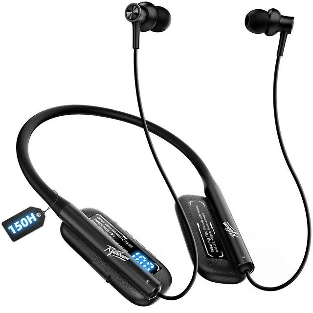 Main image of Neckband Bluetooth Headphones, 150H Playtime, Battery Display Bluetooth Headphones, Game & Music Modes, 6 EQ Settings, ENC Mic, IPX7 Wireless Bluetooth Earbuds for Home, Business, Trips