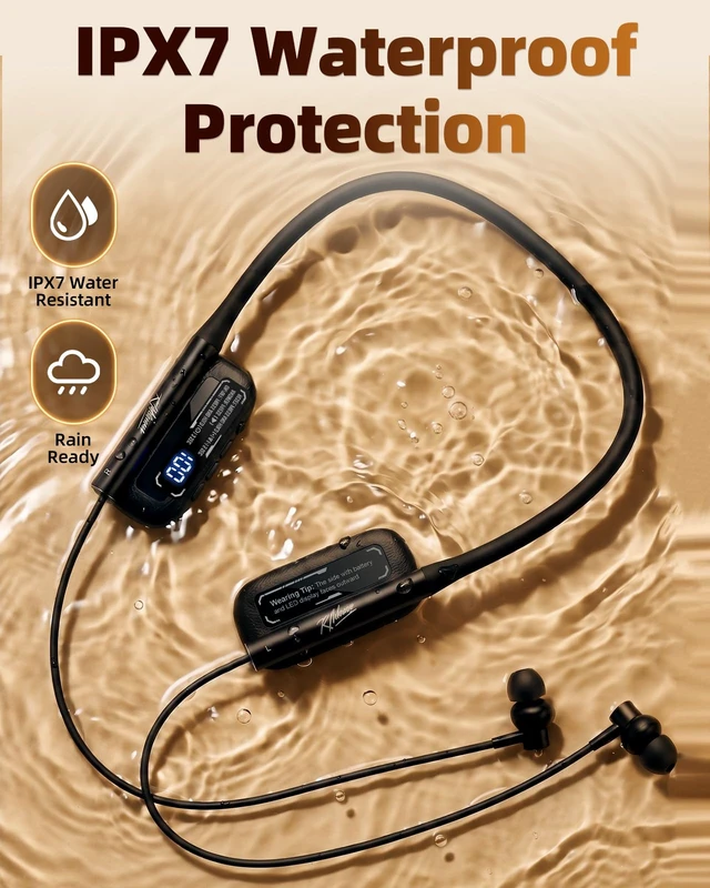 Alt view image 7 of 7 - Neckband Bluetooth Headphones, 150H Playtime, Battery Display Bluetooth Headphones, Game & Music Modes, 6 EQ Settings, ENC Mic, IPX7 Wireless Bluetooth Earbuds for Home, Business, Trips