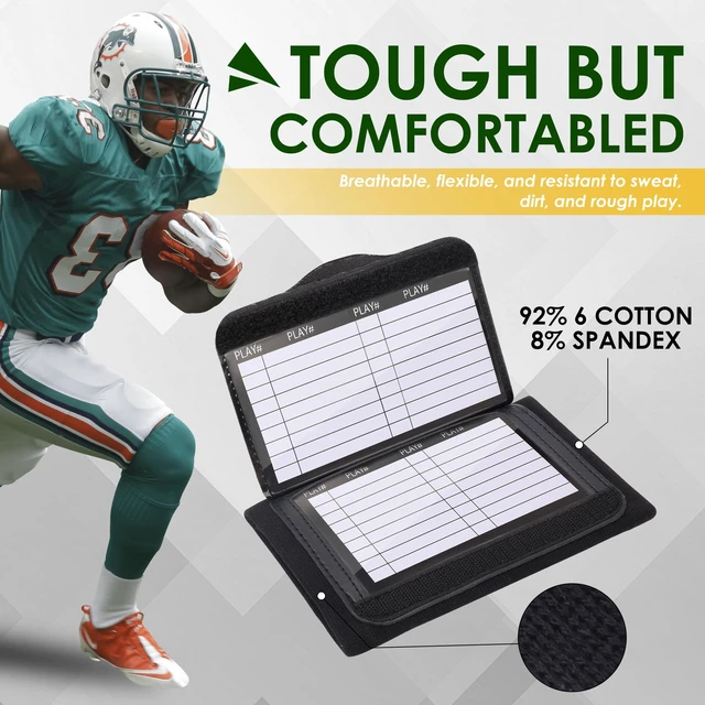 Alt view image 4 of 7 - 20 Pack Football Play Wristband Adult Football Quarterback Play Wristbands for Adult,Softball Wristbands for Signs for All Sports with 3 Compartments
