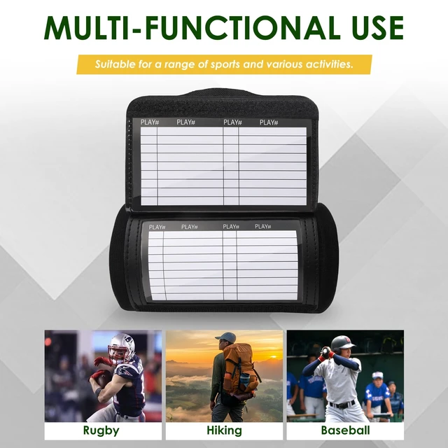 Alt view image 6 of 7 - 20 Pack Football Play Wristband Adult Football Quarterback Play Wristbands for Adult,Softball Wristbands for Signs for All Sports with 3 Compartments