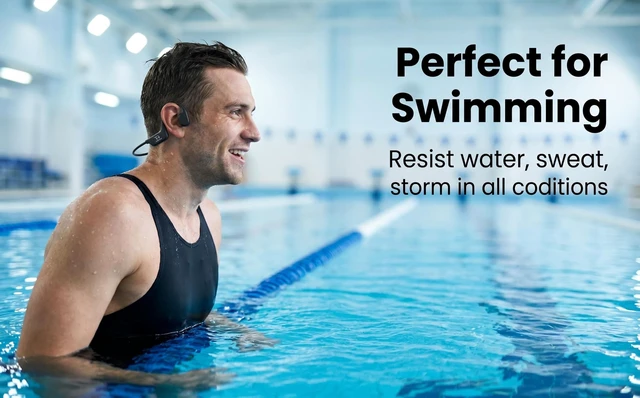 Alt view image 4 of 7 - Swimming Bone Conduction Headphones, IPX8 Waterproof, 32GB MP3 Player Swimming IPX8 Waterproof, Wireless Sport Earphones, 32GB Built-in MP3 E9 Pro Bone Conduction Headphones