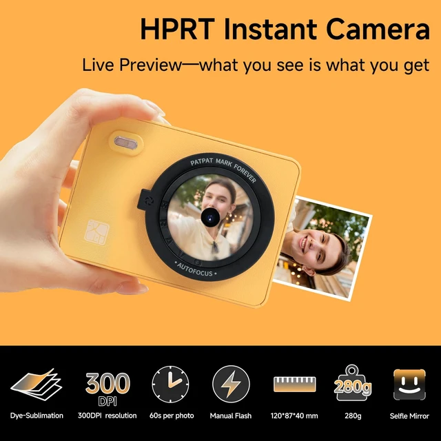 Alt view image 2 of 7 - Z5 Instant Print Camera & Photo Printer (No Bluetooth) & 10 Sheets 2.1x3.4 Photo Paper, 5 Filter Effects, LED Flash, Dye-Sublimation Tech, For Birthday/ Christmas/Travel/Party