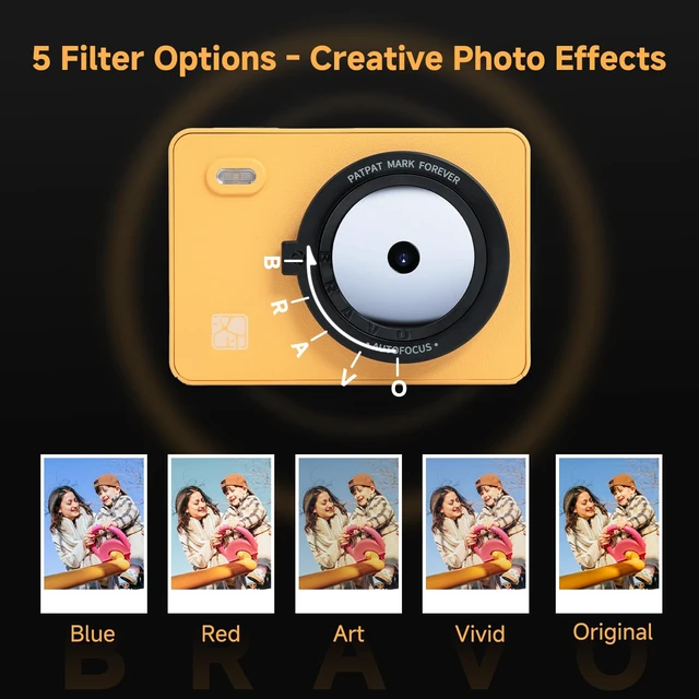 Alt view image 3 of 7 - Z5 Instant Print Camera & Photo Printer (No Bluetooth) & 10 Sheets 2.1x3.4 Photo Paper, 5 Filter Effects, LED Flash, Dye-Sublimation Tech, For Birthday/ Christmas/Travel/Party