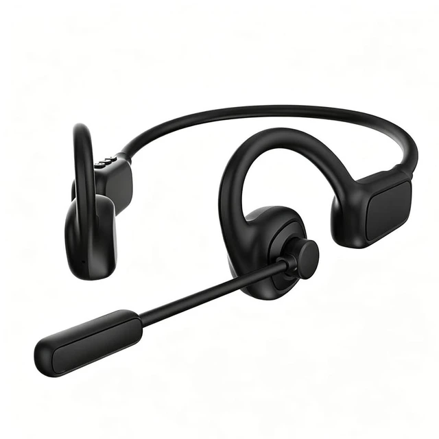 Main image of Air Conduction Open Ear Headphones with 270° Rotating External Microphone Bluetooth 5.4 Wireless Headset Noise Canceling Dual Device Pairing, Ergonomic Fit for Office Driving Sports-W3 Black