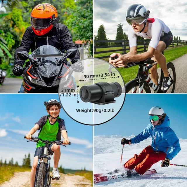 Alt view image 3 of 7 - Helmet Camera for Bicycle Motorcycle, Remote Control, WiFi HD 1080P Portable Waterproof Handlebar Camera, G-Sensor, Loop Recording