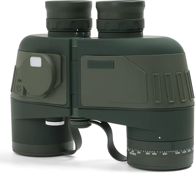 Main image of 10x50 Marine Binoculars with Compass and Rangefinder for Boating Waterproof and fogproof with BAK4 prisms and FMC optics for boating, sailing and wildlife watching; includes carry bag