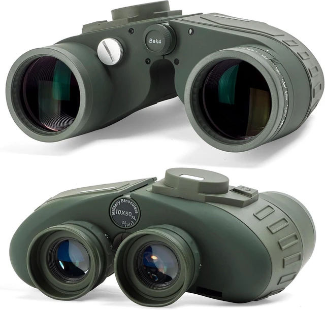 Alt view image 2 of 7 - 10x50 Marine Binoculars with Compass and Rangefinder for Boating Waterproof and fogproof with BAK4 prisms and FMC optics for boating, sailing and wildlife watching; includes carry bag