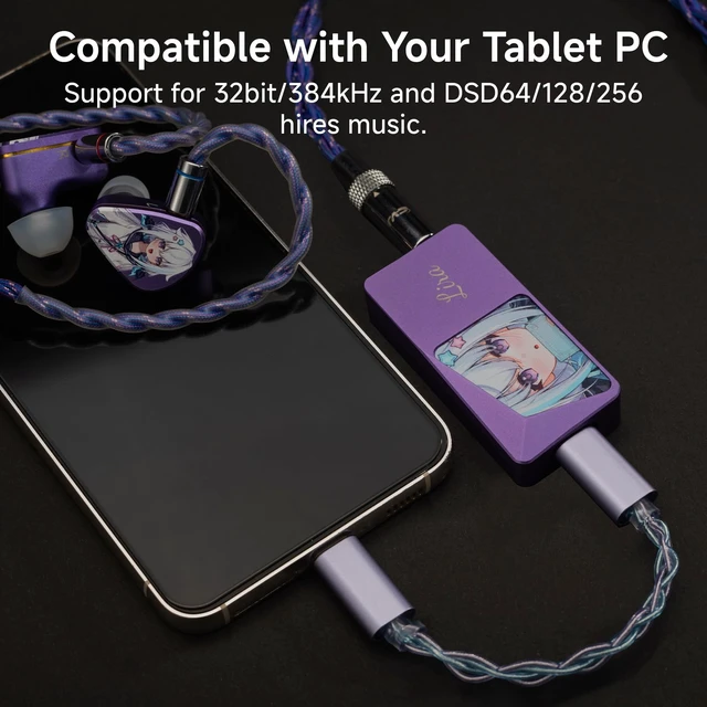 Alt view image 5 of 7 - Lila Mini Portable IEM DAC, USB C in Ear Monitor Amplifier USB C to 3.5/4.4mm Output, High Res 32bit/384kHz, ES9039Q2M Chip, 300mW @ 32 Mini Audio Adapter for Phone/PC