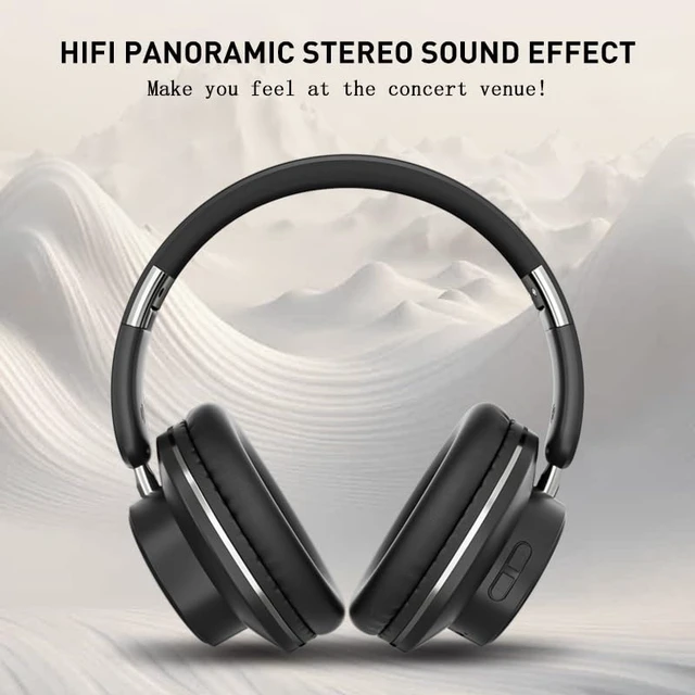 Alt view image 2 of 5 - Bluetooth Over-Ear Headphones, Foldable Wireless Headphones with Hidden Mic for Cell Phone, PC, Laptop, Suitable for Music, School, Workouts, and Gaming (Black)