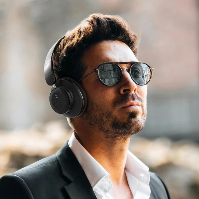 Alt view image 5 of 5 - Bluetooth Over-Ear Headphones, Foldable Wireless Headphones with Hidden Mic for Cell Phone, PC, Laptop, Suitable for Music, School, Workouts, and Gaming (Black)