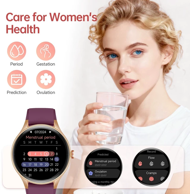 Alt view image 7 of 7 - Smart Watch for Women,1.57'' AMOLED Touchscreen Compatible with iOS&Android Fitness Watch with Heart Rate/Sleep/Calories Monitor 110+ Sport Modes,Smartwatch with Answer/Make Call,3ATM Waterproof
