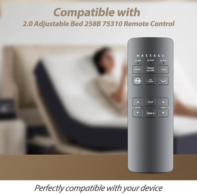 Alt view image 2 of 7 - New Remote Control Replacement for Serta Motion Perfect 2.0 Adjustable Bed 258B 75310 Controller