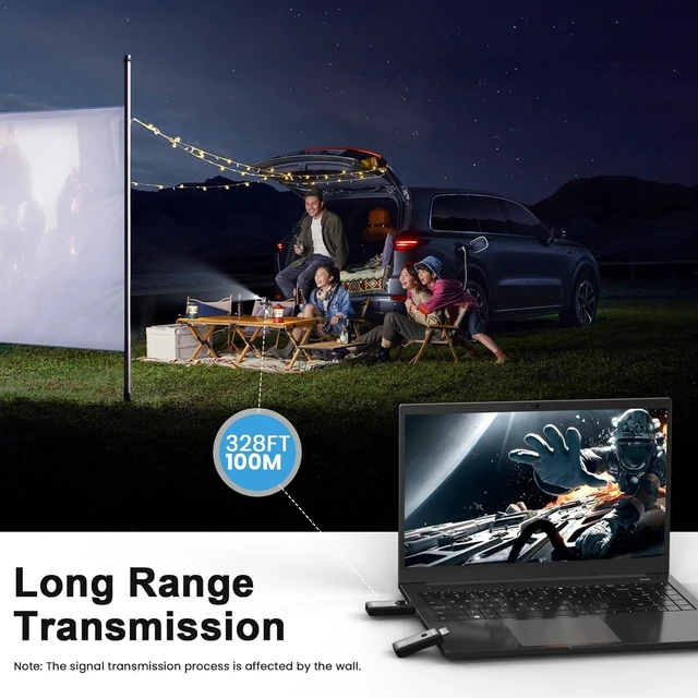 Alt view image 3 of 5 - Wireless HDMI Transmitter and Receiver 328ft/100M, Wireless HDMI Extender Kit, Plug & Play, 4K Decode Support 2.4/5G for Streaming Video and Audio to Monitor from Laptop/Pc/Tv Box, Black+2RX