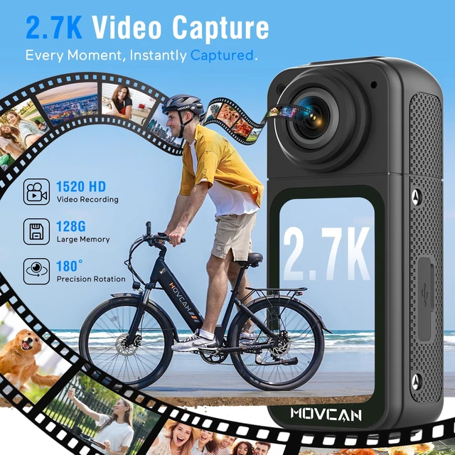Alt view image 6 of 7 - S70 Body Camera with Audio and Video Recording, HD 1520P Body Cam with 180° Rotating Lens, Thumb Size Hands Free Recording Body Worn Camera, Portable Camcorder for Work (128GB, Black)
