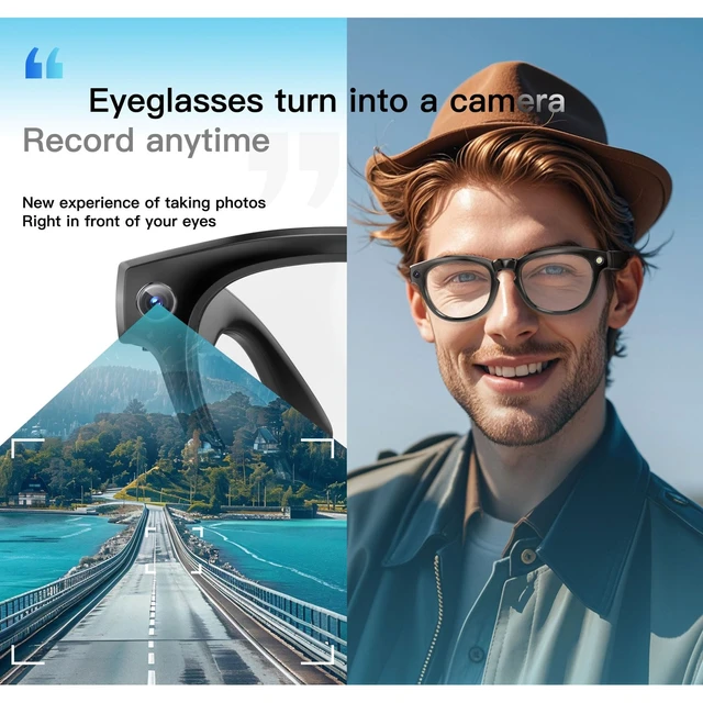 Alt view image 3 of 7 - AI-Powered Smart Translator Glasses with Camera, 11-Language Translation, Video Recording, Photo, App Control for Traveling
