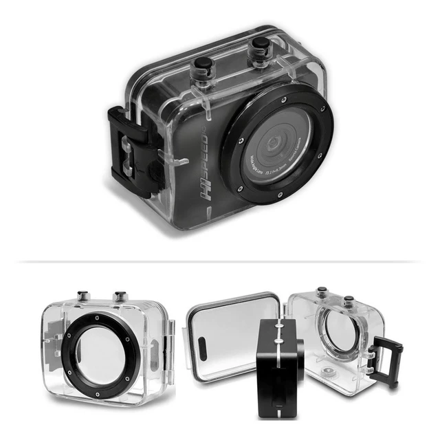 Alt view image 4 of 7 - Hi Speed Sports Action Camera - HD 1080P Mini Camcorder w/ 12 MP Cam, 2.4" Touch Screen USB SD Card HDMI, Battery - Waterproof Case, USB cable, Wireless Remote Control, Mount - PSCHD60BK (Black)