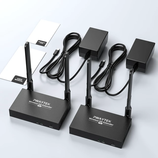 Alt view image 7 of 7 - Wireless HDMI Transmitter and Receiver 4K: 1640FT/500M Range,Plug & Play, 1080P HD Output Wireless HDMI Extender Support 2.4/5GHz for Streaming Video/Audio from Laptop,PC,Smart Phone to HDTV/Projector