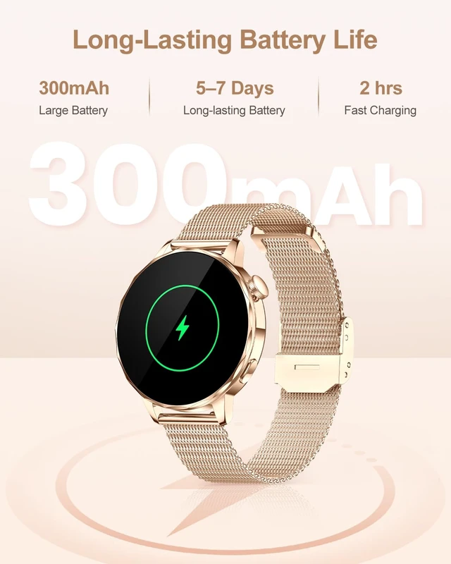 Alt view image 7 of 7 - Smart Watches for Women, IP68 Waterproof Fitness Tracker, Answer/Make Calls, 100+ Sport Modes, Heart Rate/Sleep/Steps Monitor for Android Phones and iPhone (Rose Gold)