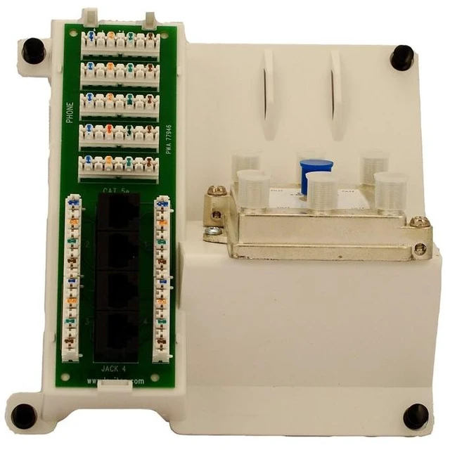 Main image of 47603-DP6 Compact Series: 1 x 4 Combo Bridged Phone and Data Board and 6-Way Video Splitter, White