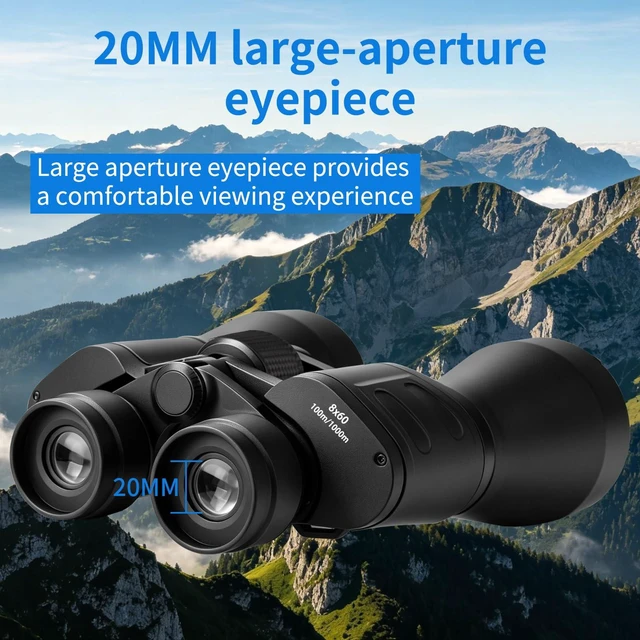 Alt view image 3 of 7 - 8x60mm Large Objective Adults Binoculars,FMC Fully Multi-Coated Lens & BAK4 Prism & HD Optics, Designed for Low-Light Use, Ideal for Bird Watching,Hunting,Astronomy & Stargazing,Cruise,Gifts for Men