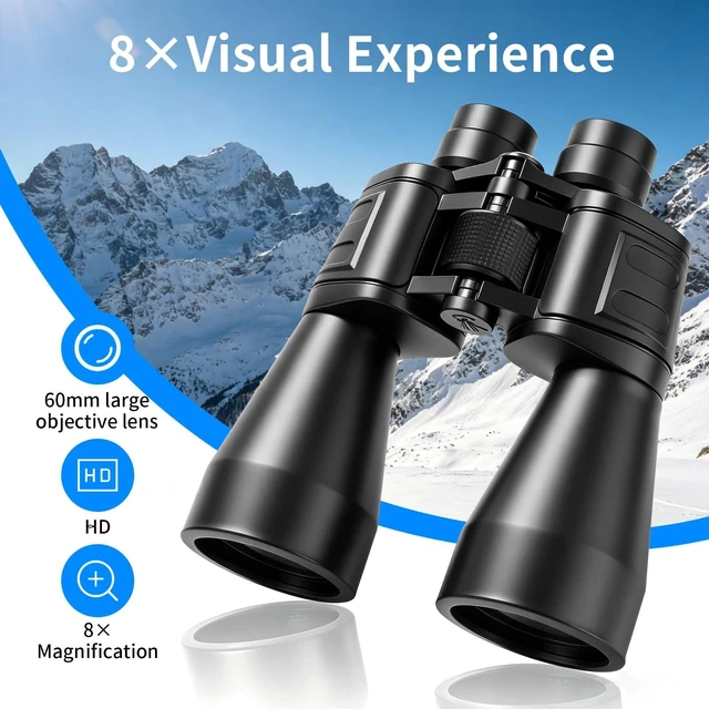 Alt view image 6 of 7 - 8x60mm Large Objective Adults Binoculars,FMC Fully Multi-Coated Lens & BAK4 Prism & HD Optics, Designed for Low-Light Use, Ideal for Bird Watching,Hunting,Astronomy & Stargazing,Cruise,Gifts for Men