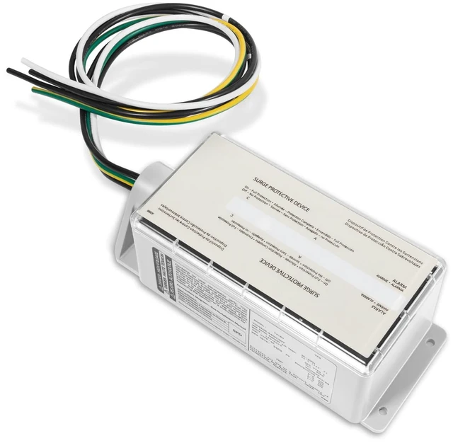 Main image of FS100 100kA Whole House Surge Protector, 120/240V 100kA surge capacity for 120/240V split-phase systems; LED status and audible alarm; hardwired indoor/outdoor installation