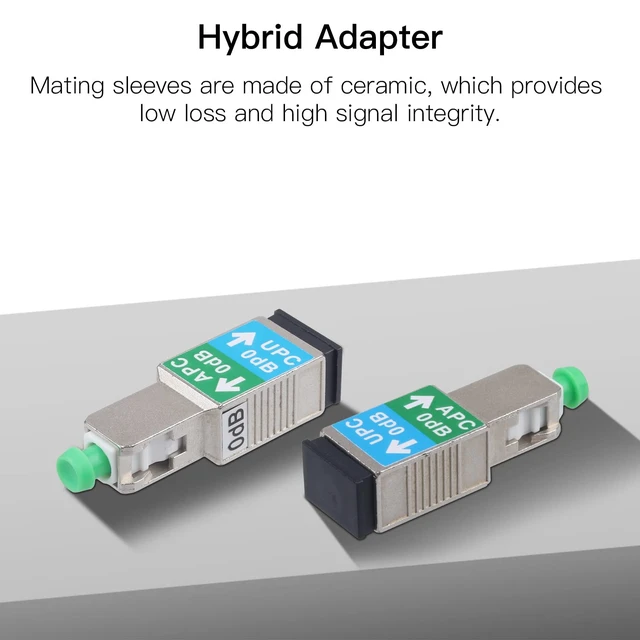 Alt view image 6 of 7 - 20 Pack SC/UPC Female to SC/APC Male Fiber Optic Adapter Singlemode SM 9/125 Hybrid Optical Converter Connector Coupler