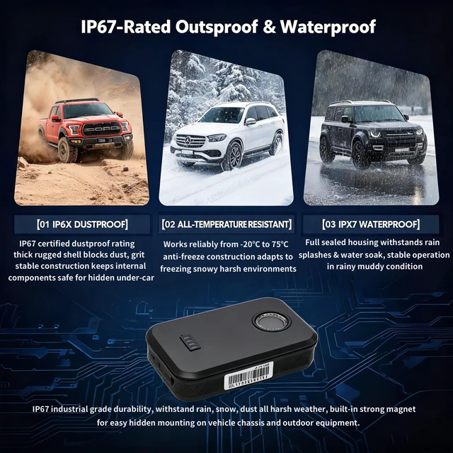 Alt view image 5 of 7 - 4G GPS Tracker for Vehicles, No Tiered Hidden Subscription Fees, 10000mAh IP67 Waterproof Magnetic Car Locator, Built-in SIM Full Band Real Time Tracking for Motorcycle Cargo Luggage