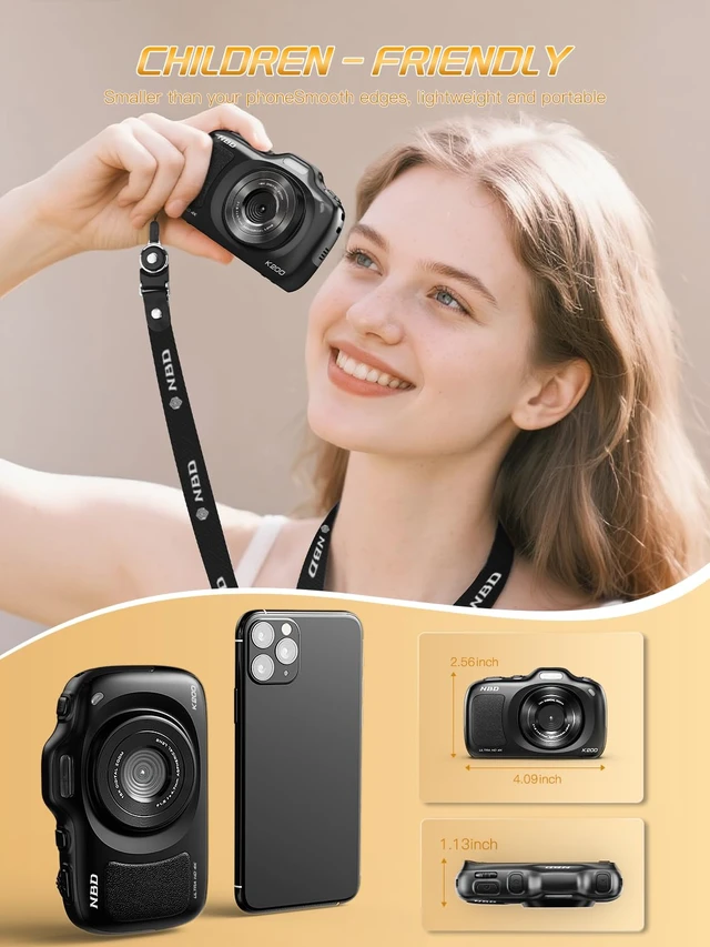 Alt view image 5 of 7 - 4K 64MP Digital Camera with 64GB Card and 16X ZoomEasy for Kids(Black) Autofocus Portable Compact Camera for Photography, Perfect for Teens, Kids, Adults & Beginners