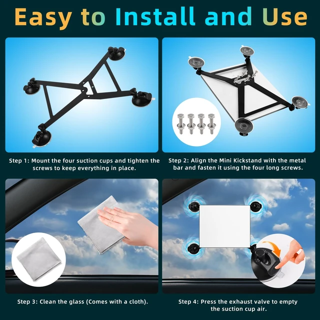 Alt view image 5 of 7 - Starlink Mini Mount, Heavy Duty Suction Cup Mount Kit for Car Roof, Skylight, Rear Window, RV, Boat, Yacht, Aircraft & Road Trips Stable Signal, Starlink Mini Accessories