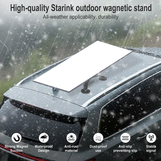 Alt view image 7 of 7 - for Starlink Standard 4/4X Magnetic Mount,Gen 3/4 Roof Mount Kit Mobility Drill-Free for Starlink Standard 4/4X/Gen 4 Satellite Dish with 3 Strong Magnets, Weatherproof Design for RV, Boat, Camping