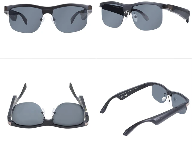 Alt view image 5 of 7 - Smart Glasses Polarized UV400 Open Ear Bluetooth Speakers Black Audio music glasses, Built-in mic, Voice assistant, Bluetooth 5.0, Hands-free calls, Unisex, Sport, Outdoor, UV400 protection