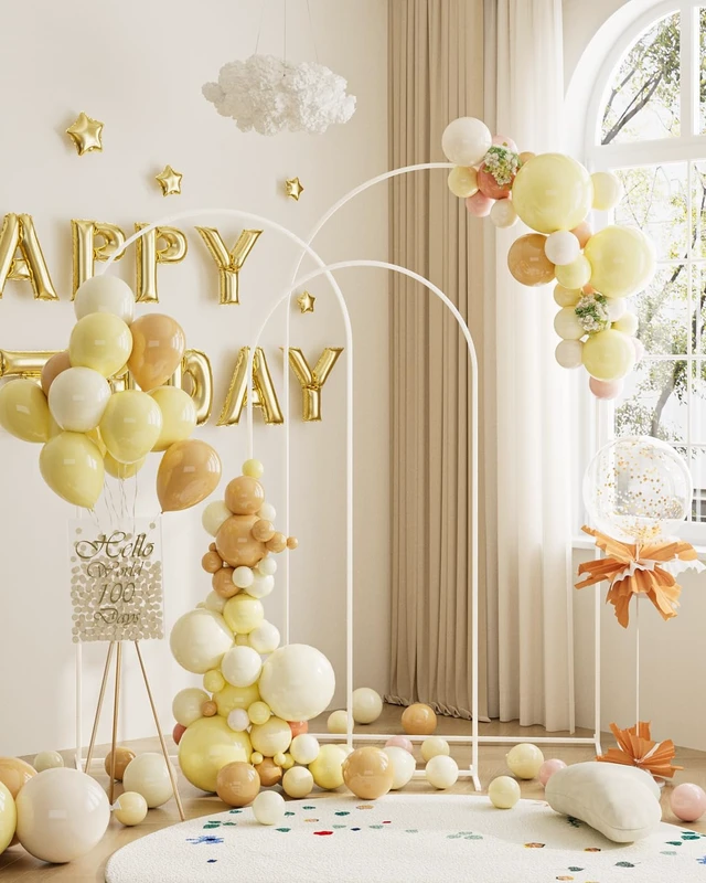Alt view image 4 of 7 - Wedding Arch, Metal Arch Backdrop Stand, White, 7.2FT, 6.6FT, 6FT White Arch Backdrop Stand Set of 3, Balloon Arch Stand for Baby Shower, Birthday Party, Wedding Frame for Ceremony Decoration