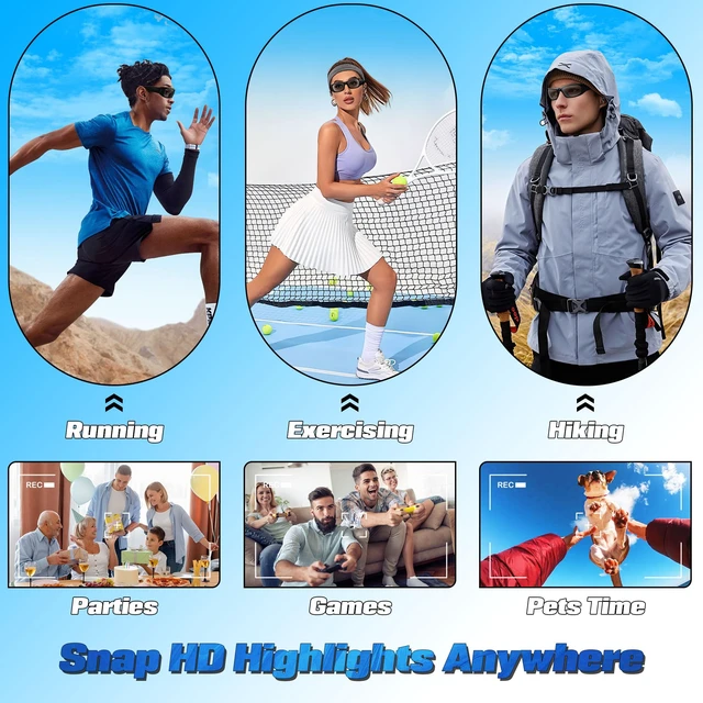 Alt view image 5 of 7 - Smart Glasses with Camera, 1080P HD Video Camera Glasses for Men Women