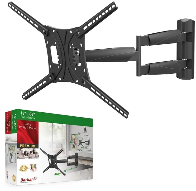 Main image of 26" / 66cm Long TV Wall Mount, 13-83 inch Full Motion Articulating - 4 Movement Premium Flat/Curved Screen Bracket, Holds up to 95lbs, Extremely Extendable, Fits LED OLED LCD