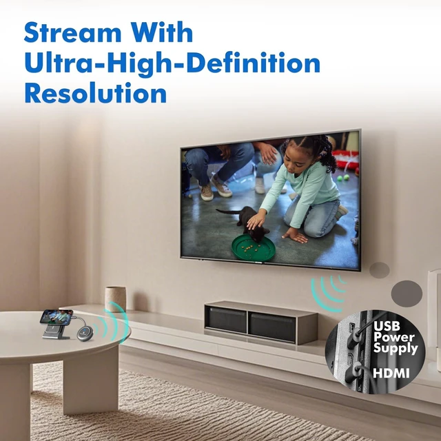 Alt view image 5 of 7 - Wireless HDMI Transmitter and Receiver, 1080P 60Hz HD Streaming Media Video/Audio/File HDMI Wireless Extender Kit for Laptop, Camera, Phone to Monitor, ScreenCast Projector