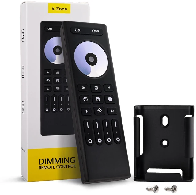 Main image of Single Color Dimming RC01RFB RF Remote 2.4G RF Remote 4-Zone Group Control | RF Remote with Group Control For Single Color FCOB COB & 5050 LED Controller Work with WB5 LM052 LM053 C01W C01Z C01RF etc