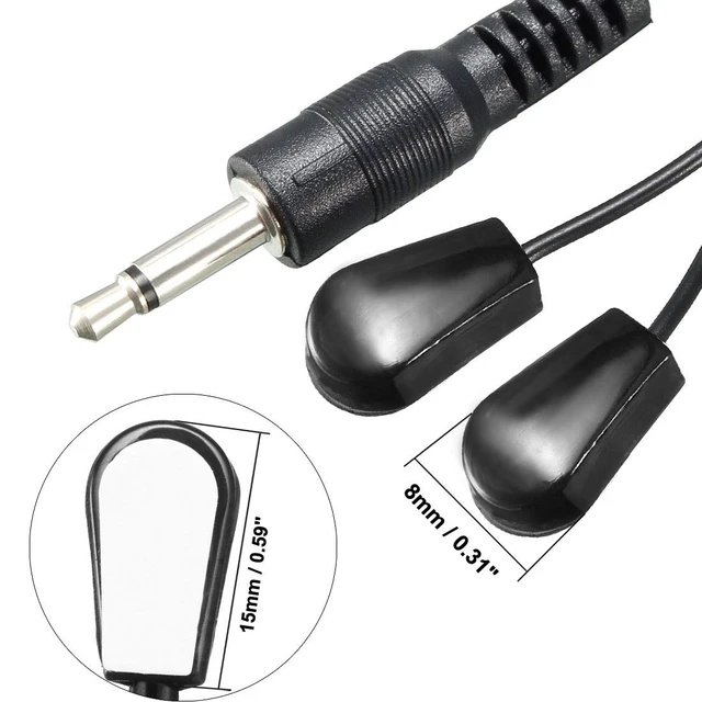 Alt view image 3 of 6 - 5Pcs IR Infrared Emitter Extension Cable 9.8ft Long Dual Black Head | 45 Degree Emission Angle 3.5mm Jack