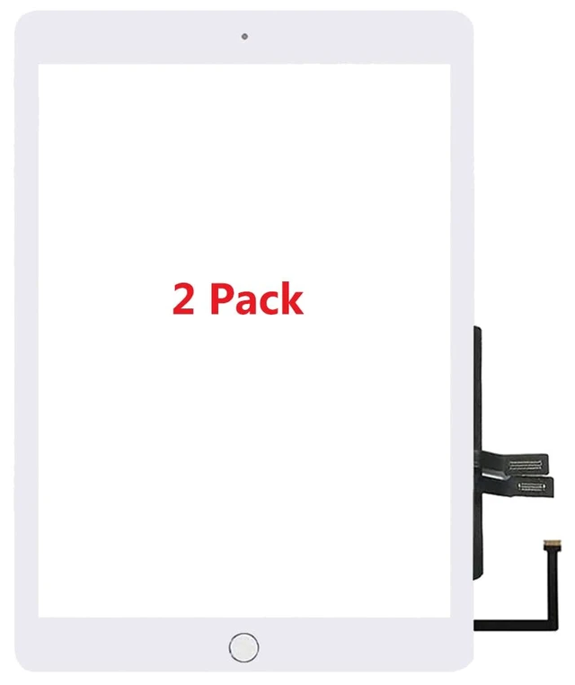 Alt view image 3 of 6 - for iPad 6 6th Gen Screen Replacement A1893 A1954 2018 2 Pack Digitizer 9.7 Inch, for iPad 6th Generation Touch Glass with Home Button (White)