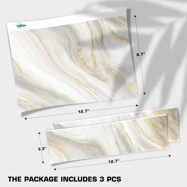 Alt view image 3 of 7 - Laptop Skin Decal HP 14" - Marbling, Laptop Cover Sticker, No Cutting Required, No Bubble, Waterproof, Scratch Resistant - Including Wide Screen and Wrist Pad