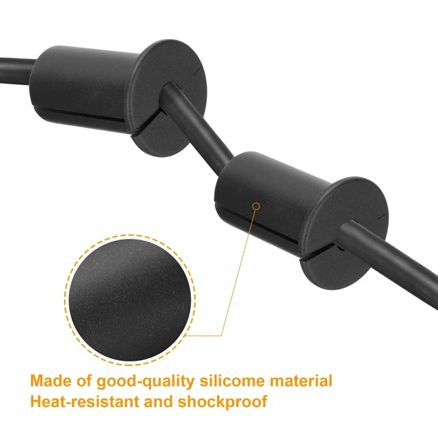 Alt view image 4 of 6 - 8Pcs Wall Grommets for Cables 3/4 Inch Silicone Cable Wall Bushing Feed Through Cable Routing Kit Accessories Wall Cable Pass Through for Ethernet with 7mm Hole, Black