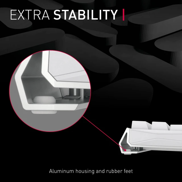Alt view image 6 of 6 - MX 3.0S Wireless, Mechanical Gaming Keyboard, Bluetooth, 2.4 GHz & Wired Mode, RGB Lighting, Aluminum Housing, Rechargeable, MX RED Switches, White