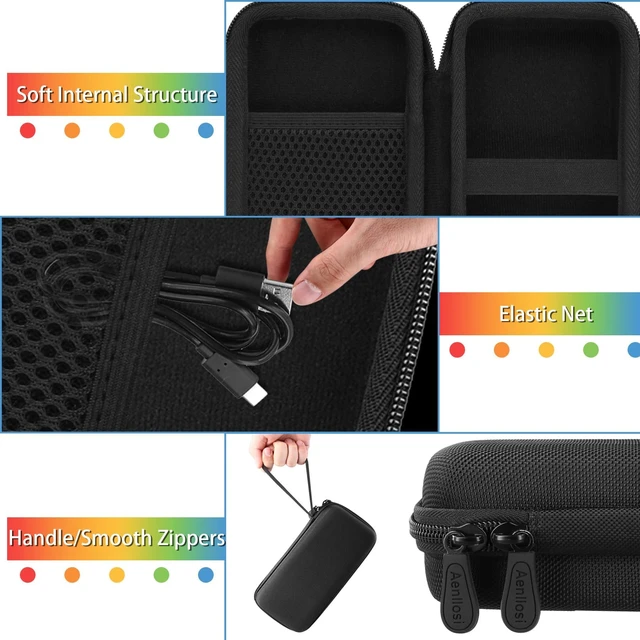 Alt view image 4 of 7 - Hard Case for Polaroid Hi-Print - 2nd Generation 2x3 Photo Printer | Black, EVA hard shell, Water-resistant design, Dust-resistant design, Elastic retention strap, Carry handle, Case only
