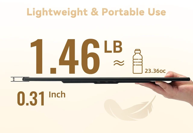 Alt view image 3 of 6 - Portable Monitor for Laptop - 16" 1200P FHD Laptop Screen Extender 16:10 IPS Screen External Display with Stand Travel Monitor for PC Mac Phone Game Console