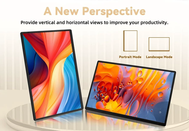 Alt view image 4 of 6 - Portable Monitor for Laptop - 16" 1200P FHD Laptop Screen Extender 16:10 IPS Screen External Display with Stand Travel Monitor for PC Mac Phone Game Console