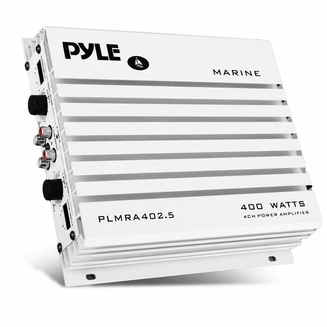 Main image of Hydra Marine Amplifier - Upgraded Elite Series 400 Watt 4 Channel Audio Amplifier | Waterproof Dual MOSFET Power Supply | GAIN Level Controls, RCA Stereo Input & LED Indicator
