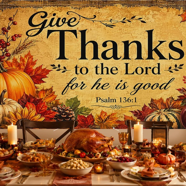 Alt view image 7 of 7 - Thanksgiving Autumn Garage Door Covers Banner 6X13ft Polyester | Pumpkin decor, Fall foliage, autumn backdrop, garage door cover for Garage, Yard, Patio (Biblical quote pumpkin print