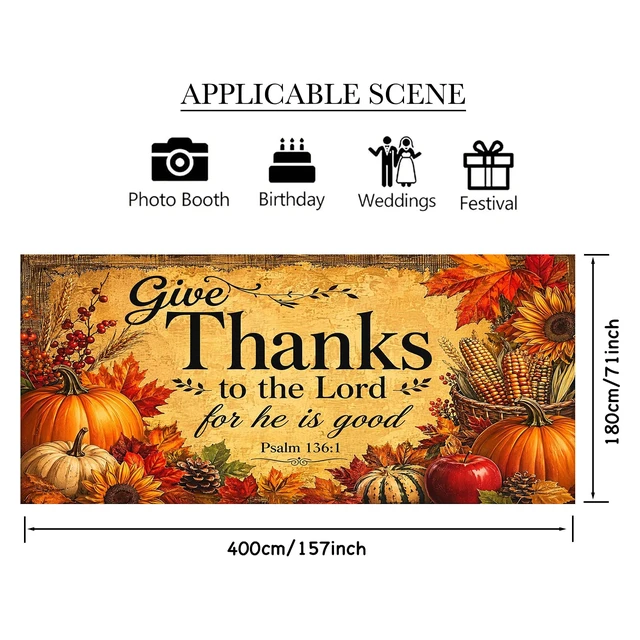 Alt view image 3 of 7 - Thanksgiving Autumn Garage Door Covers Banner 6X13ft Polyester | Pumpkin decor, Fall foliage, autumn backdrop, garage door cover for Garage, Yard, Patio (Biblical quote pumpkin print