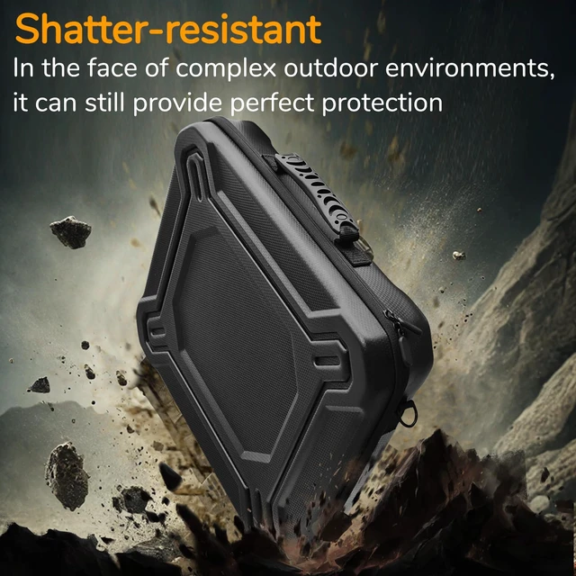 Alt view image 6 of 7 - Starlink Mini Case-Durable PU Case with Custom Grooves Shoulder Strap & Handle Fits Starlink Mini and Accessories Travel-Friendly Dustproof Black